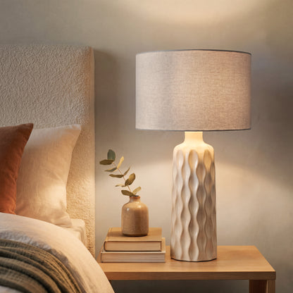 Urban Style Asterope Ceramic Table Lamp – Cream 59cm