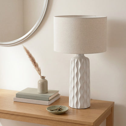 Urban Style Asterope Ceramic Table Lamp – Cream 59cm