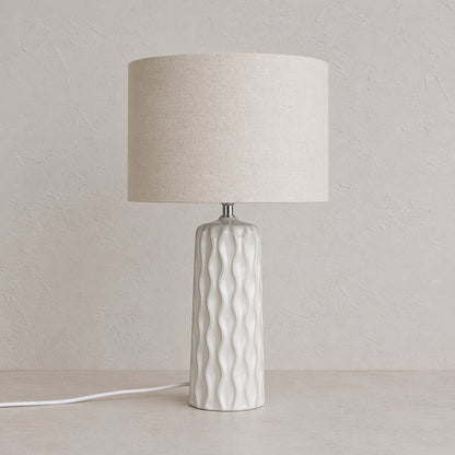 Urban Style Asterope Ceramic Table Lamp – Cream 59cm