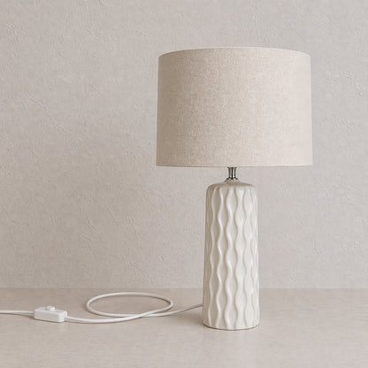 Urban Style Asterope Ceramic Table Lamp – Cream 59cm