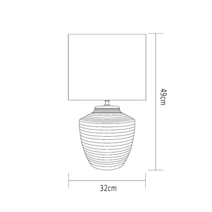 Urban Style Merope Ceramic Table Lamp – Cream Textured Base with Fabric Shade (49cm)