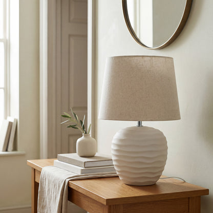 Urban Style Calaeno Ceramic Table Lamp – Cream
