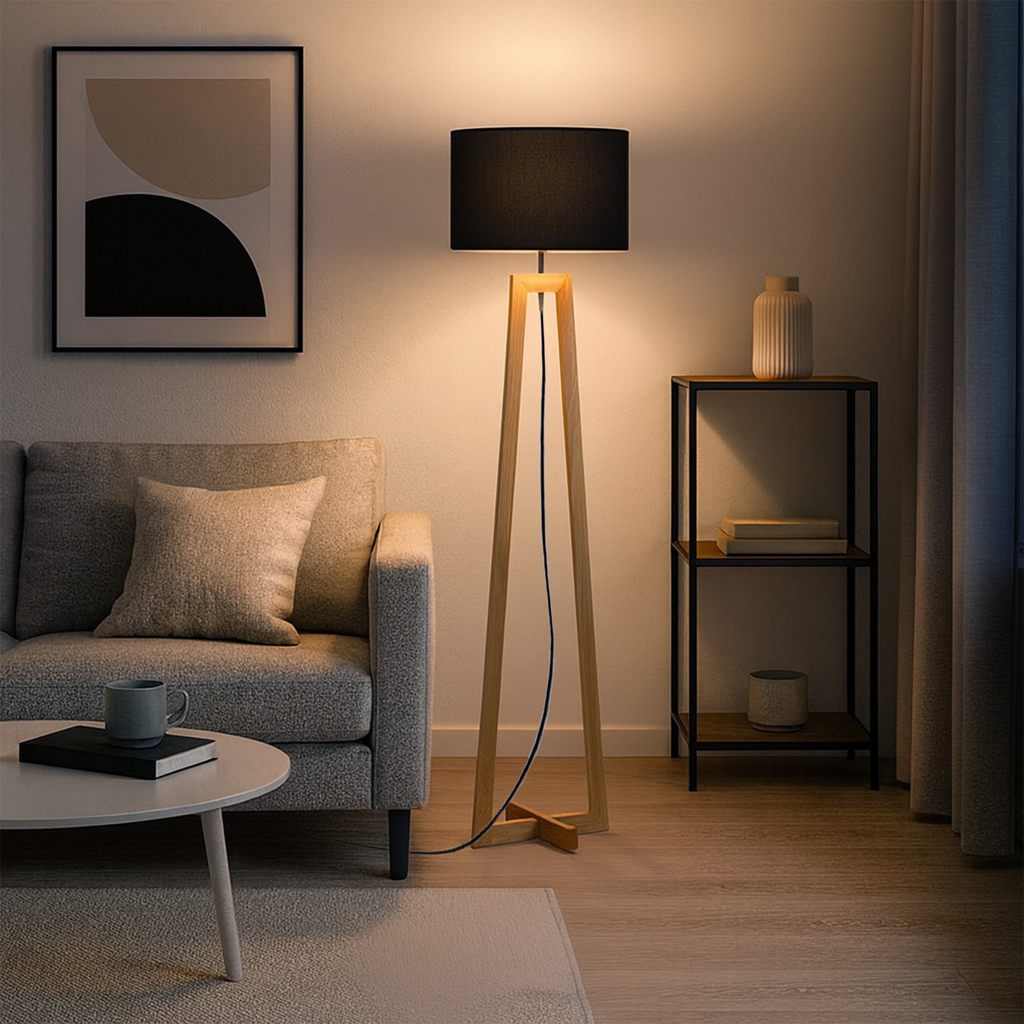 Urban Style Dana Floor Lamp Black