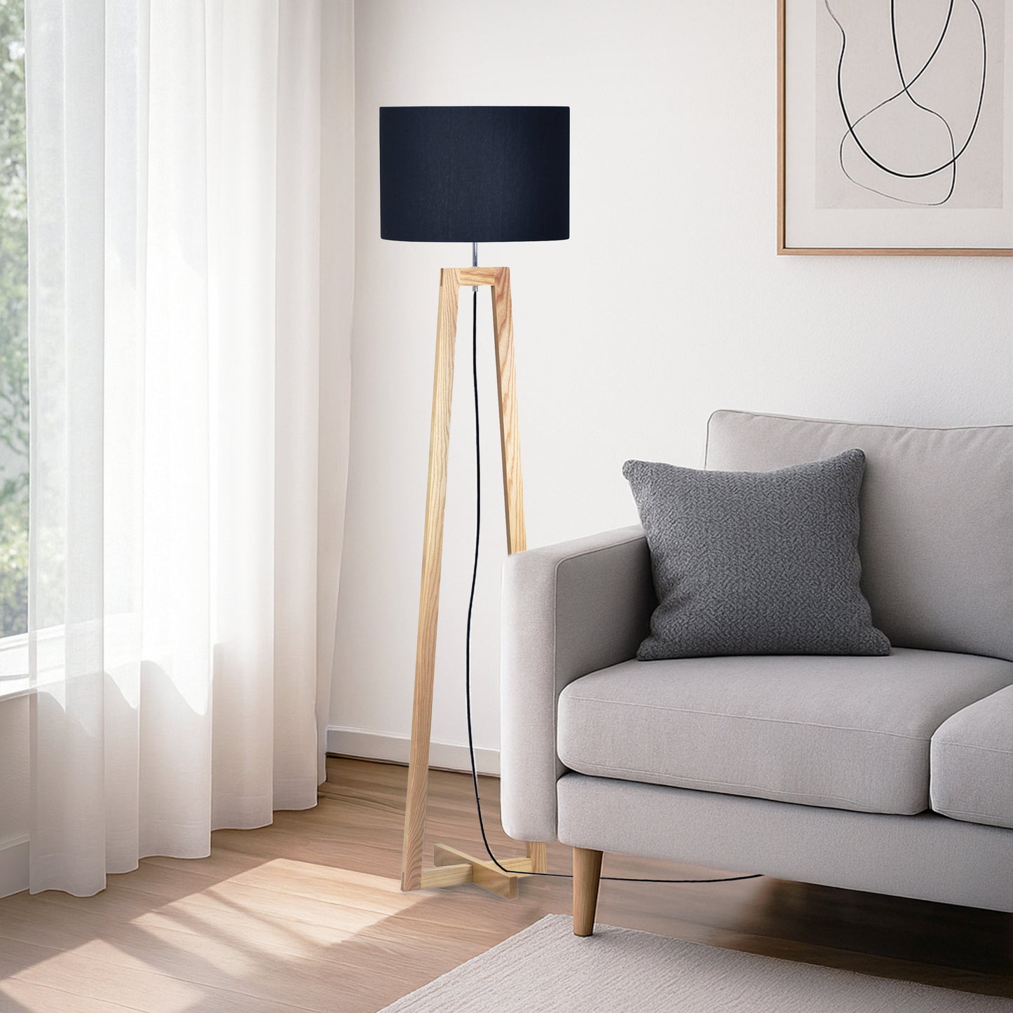 Urban Style Dana Floor Lamp Black