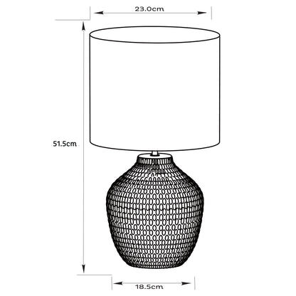 Urban Style Cassie Table Lamp Cream