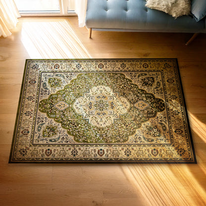 Urban Style Bazaar Printed Microfibre Rug – Green | 160 x 240cm