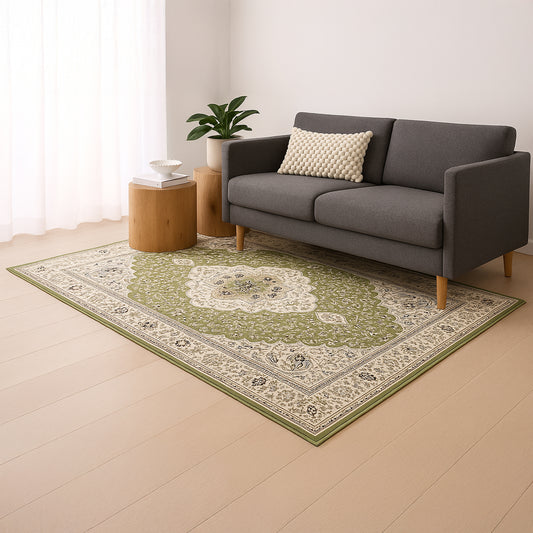 Urban Style Bazaar Printed Microfibre Rug – Green | 160 x 240cm