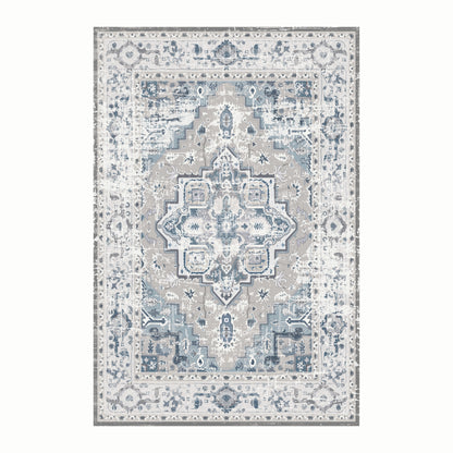 Urban Style Bazaar Printed Microfibre Rug – Blue | 160 x 240cm