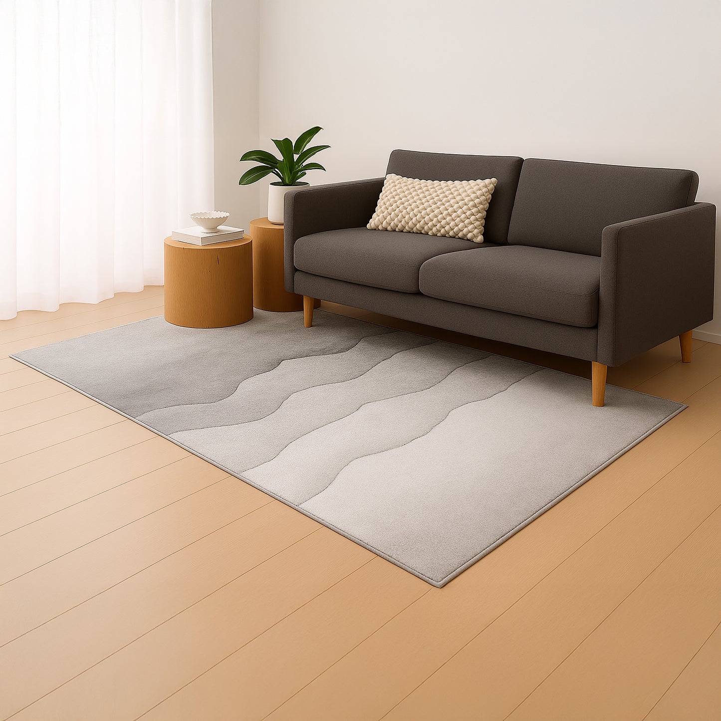 Urban Style Abstract Printed Microfibre Rug – Grey | 160 x 240cm