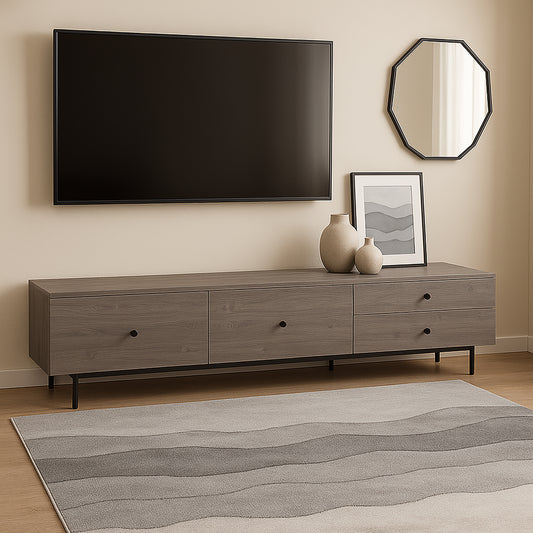 Urban Style Abstract Printed Microfibre Rug – Grey | 160 x 240cm