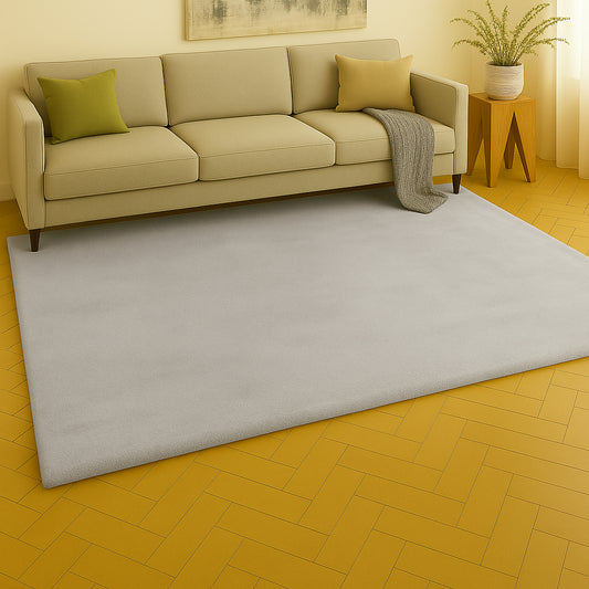 Urban Style Plush Rabbit Fur Rug – Silver | 160 x 240cm
