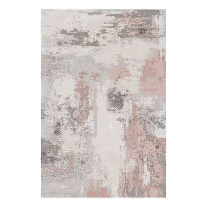 Urban Style Abstract Printed Microfibre Rug – Pink (160x240cm)