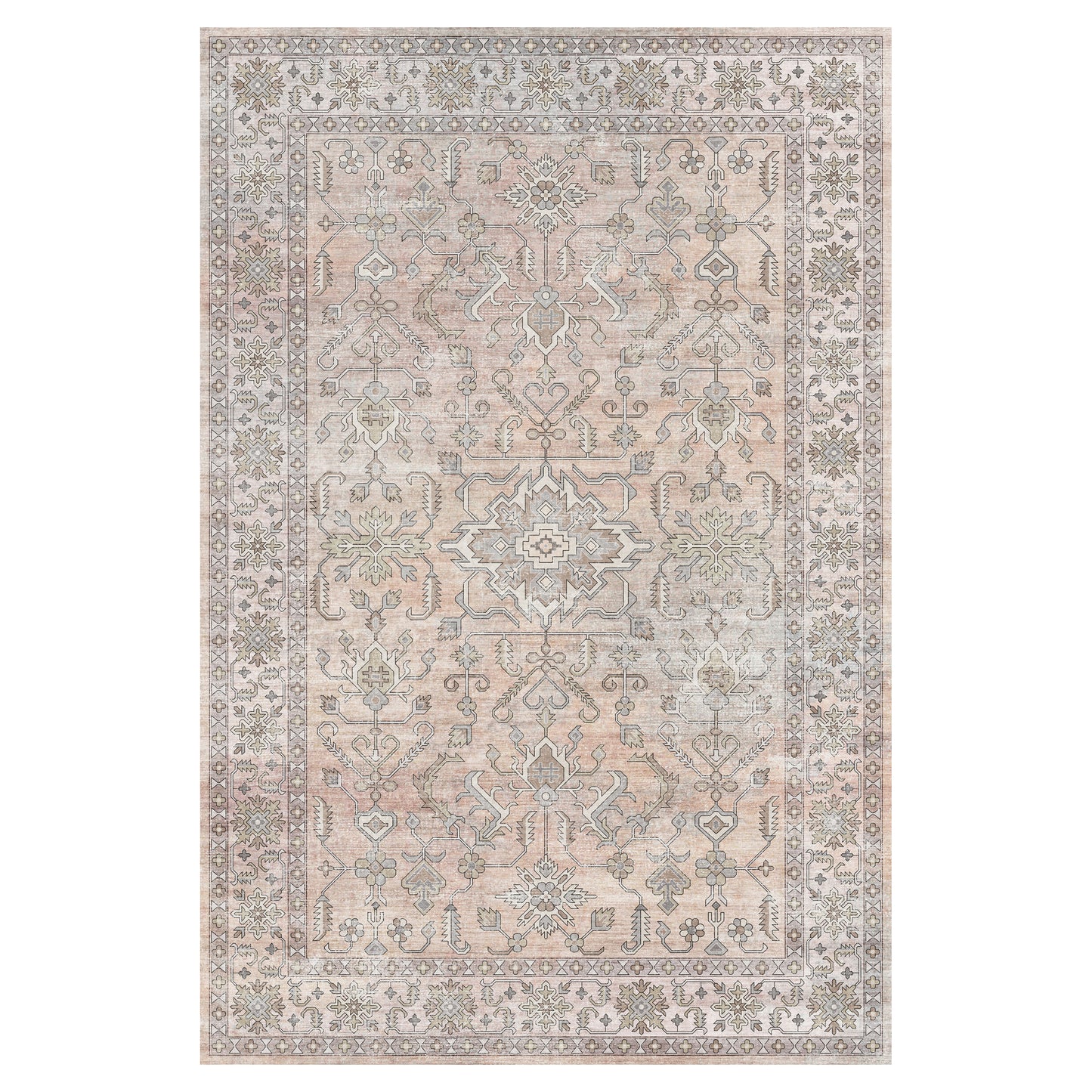 Urban Style Bazaar Printed Microfibre Rug – Peach | 160 x 240cm