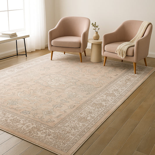 Urban Style Bazaar Printed Microfibre Rug – Peach | 160 x 240cm