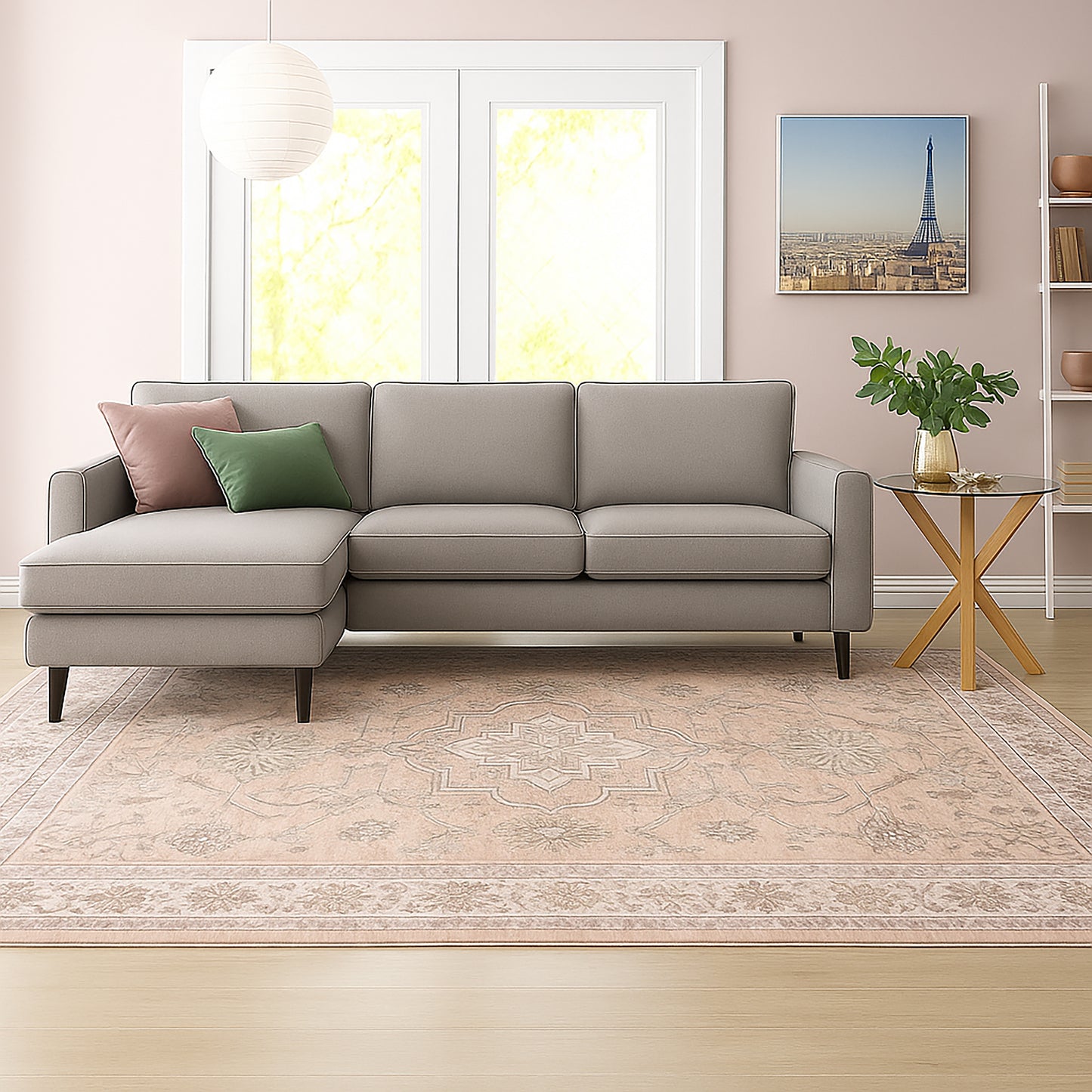 Urban Style Bazaar Printed Microfibre Rug – Peach | 160 x 240cm