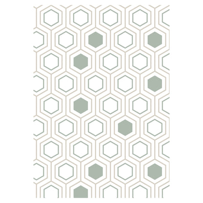 Urban Style Geometric Printed Microfibre Rug – Pastel Hexagons | 160 x 240cm