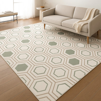 Urban Style Geometric Printed Microfibre Rug – Pastel Hexagons | 160 x 240cm