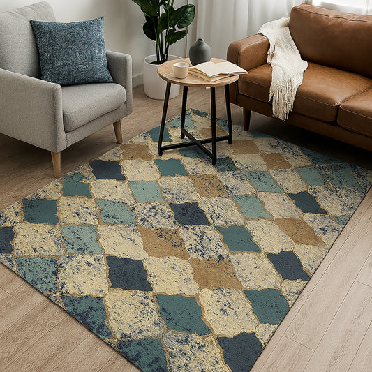 Urban Style Bazaar Printed Microfibre Rug – Turkish Tiles | 160x240cm