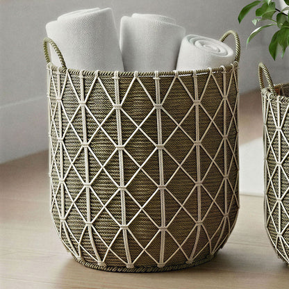 ERICA Set of 3 Woven Baskets – Handcrafted Natural Seagrass Storage