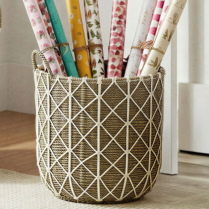 ERICA Set of 3 Woven Baskets – Handcrafted Natural Seagrass Storage