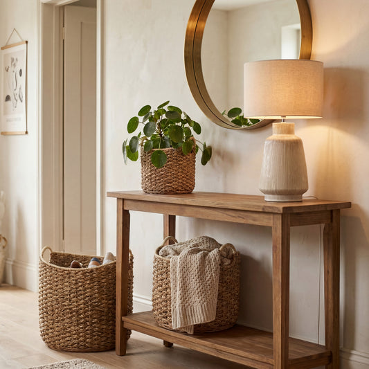 ASTER Set of 3 Woven Baskets – Handmade Natural Décor Storage