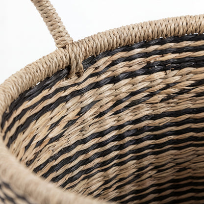 POPPY Set of 3 Seagrass Woven Baskets – Handmade Natural Décor Storage