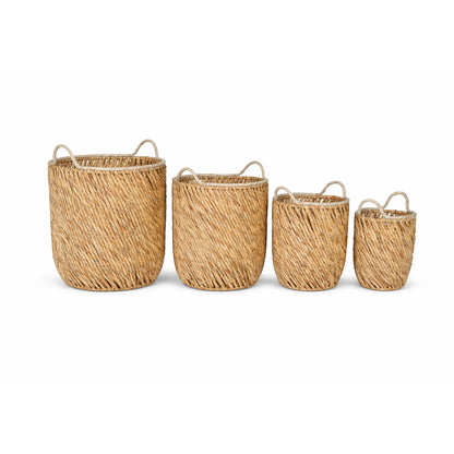Marigold Handwoven Water Hyacinth Basket Set (Set of 4)