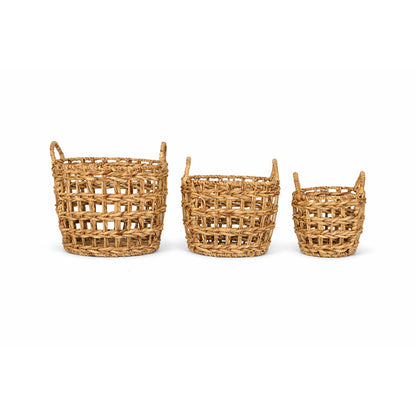 Freesia Handwoven Water Hyacinth Basket Set (3 Piece)