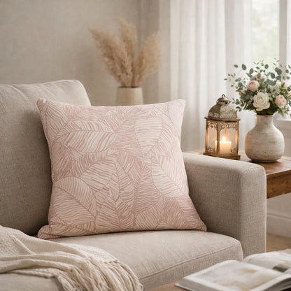 Urban Style Decorative Pink Leaves Lounge Cushion - 45 x 45cm