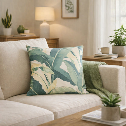 Urban Style Decorative Palm Leaves Lounge Cushion 45x45cm
