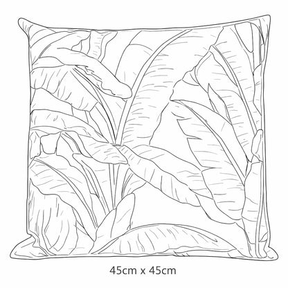 Urban Style Decorative Palm Leaves Lounge Cushion 45x45cm