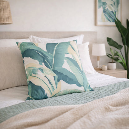 Urban Style Decorative Palm Leaves Lounge Cushion 45x45cm