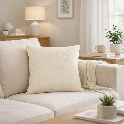 Urban Style Decorative Beige Lines Lounge Cushion – 45x45cm