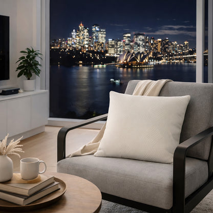 Urban Style Decorative Beige Lines Lounge Cushion – 45x45cm