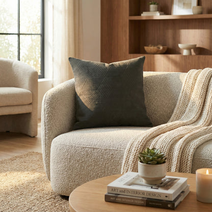 Urban Style Decorative Charcoal Lines Lounge Cushion – 45x45cm