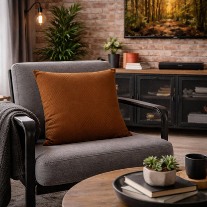 Urban Style Decorative Rust Lines Cushion 45x45cm