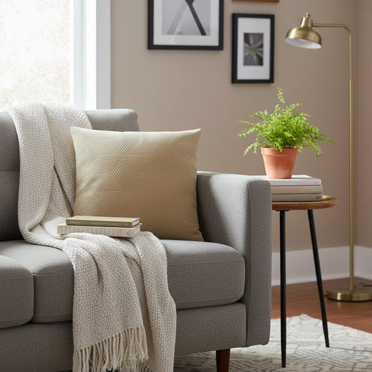 Urban Style Decorative Taupe Lines Lounge Cushion – 45x45cm