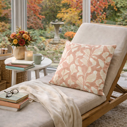 Urban Style Terracotta Leaves Cushion – 45x45cm