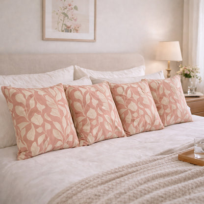 Urban Style Terracotta Leaves Cushion – 45x45cm