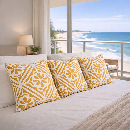 Urban Style Decorative Mustard Tiles Lounge Cushion – 45x45cm