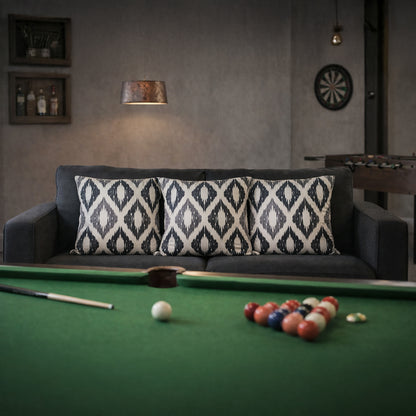 Urban Style Decorative Rustic Diamonds Lounge Cushion – Black & Grey