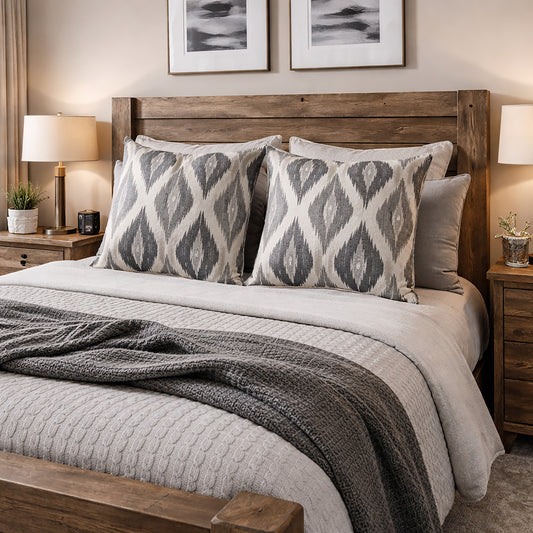 Urban Style Decorative Rustic Diamonds Lounge Cushion – Black & Grey