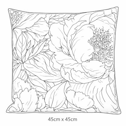 Urban Style Decorative Peony Lounge Cushion – 45x45cm
