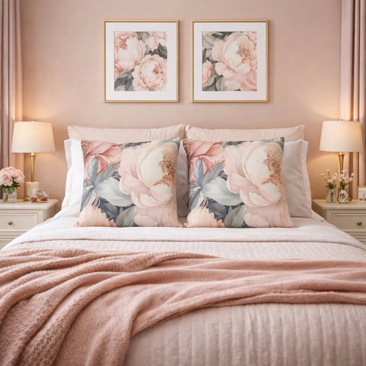 Urban Style Decorative Peony Lounge Cushion – 45x45cm