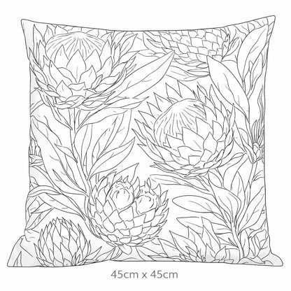 Urban Style Cushion – Bold Protea Print – 45x45cm
