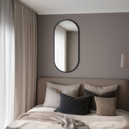 Urban Style Reflections Oval Mirror – Black | 120cm