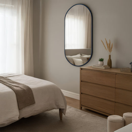 Urban Style Reflections Oval Mirror – Black | 120cm