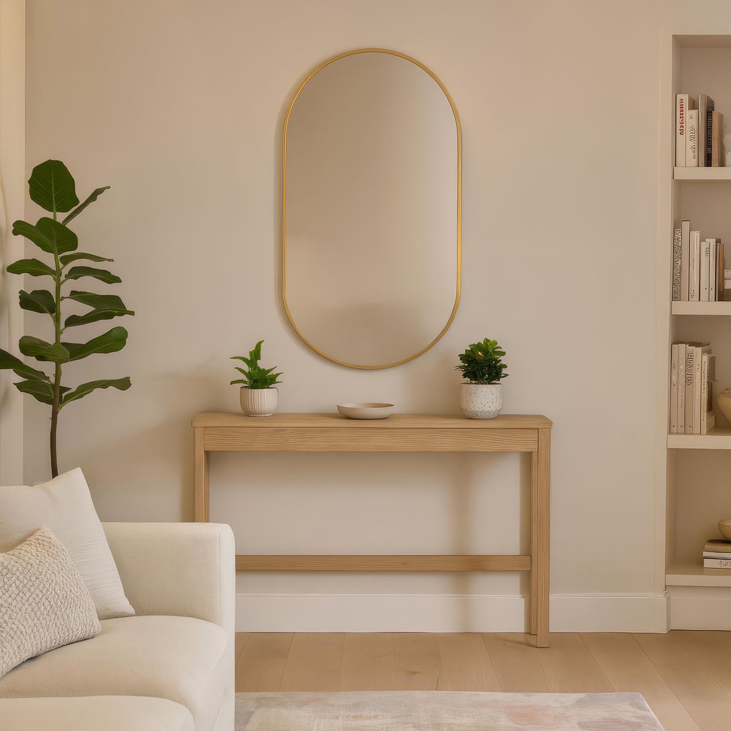 Urban Style Reflections Oval Mirror – Gold | 120cm