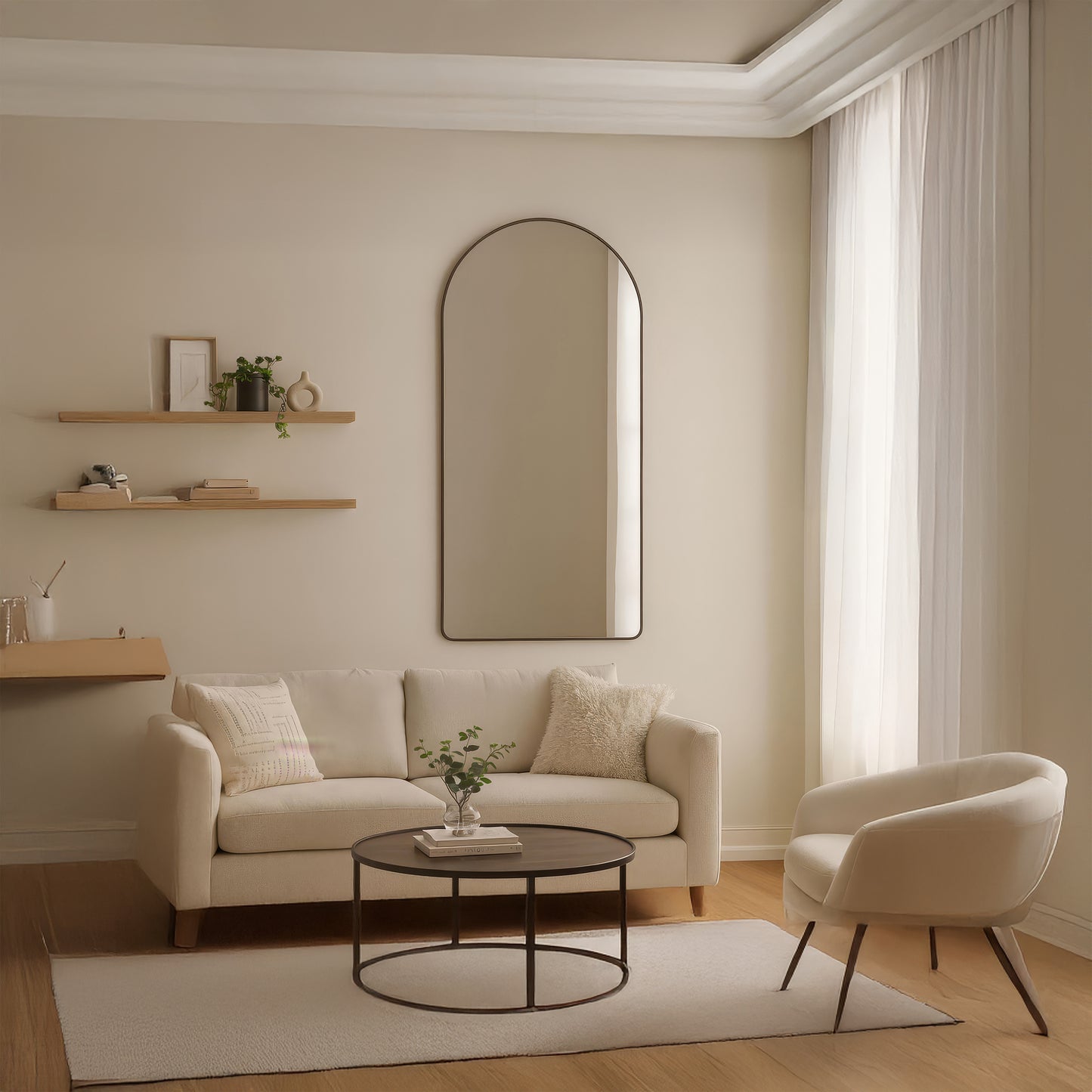 Urban Style Reflections Arch Mirror – Black | 60cm x 160cm