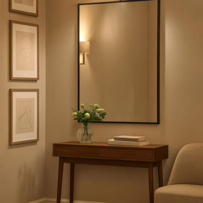 Urban Style Reflections Rectangular Mirror – Black | 90cm